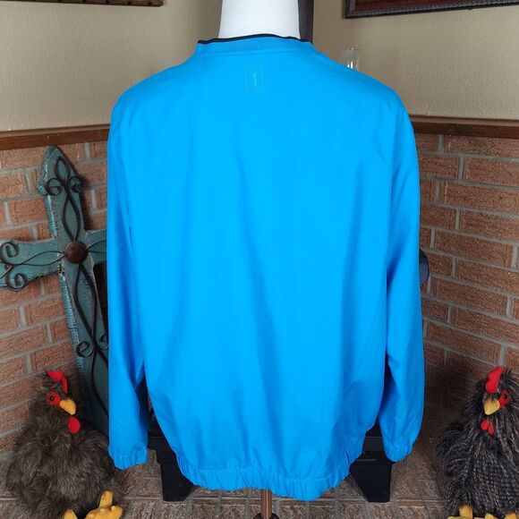 PGA Tour Blue V Neck Pullover Golf Windbreaker Size LG - Picture 3 of 6
